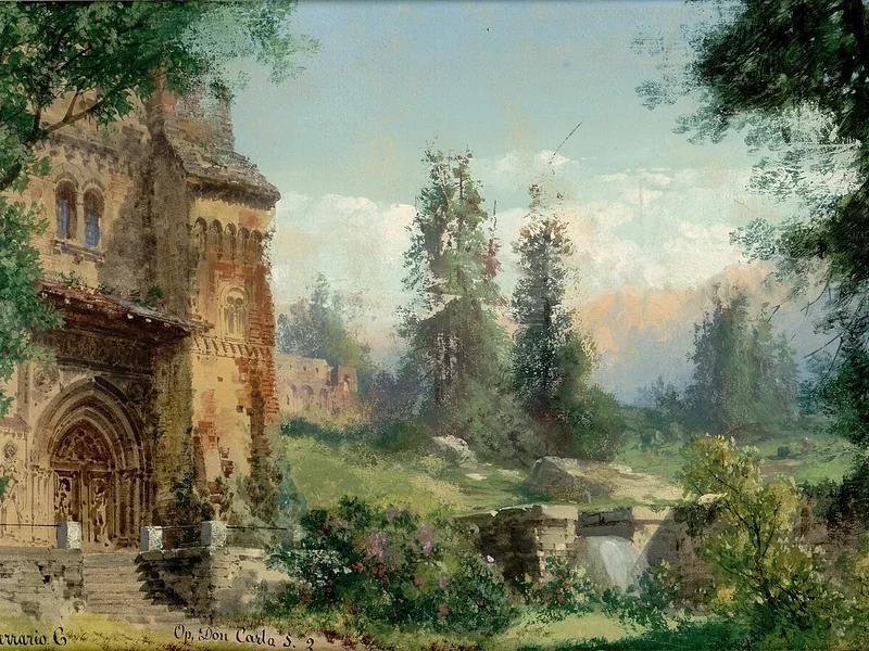 1833-Carlo Ferrario - Un sito ridente alla porte del Chiostro di S. Giusto